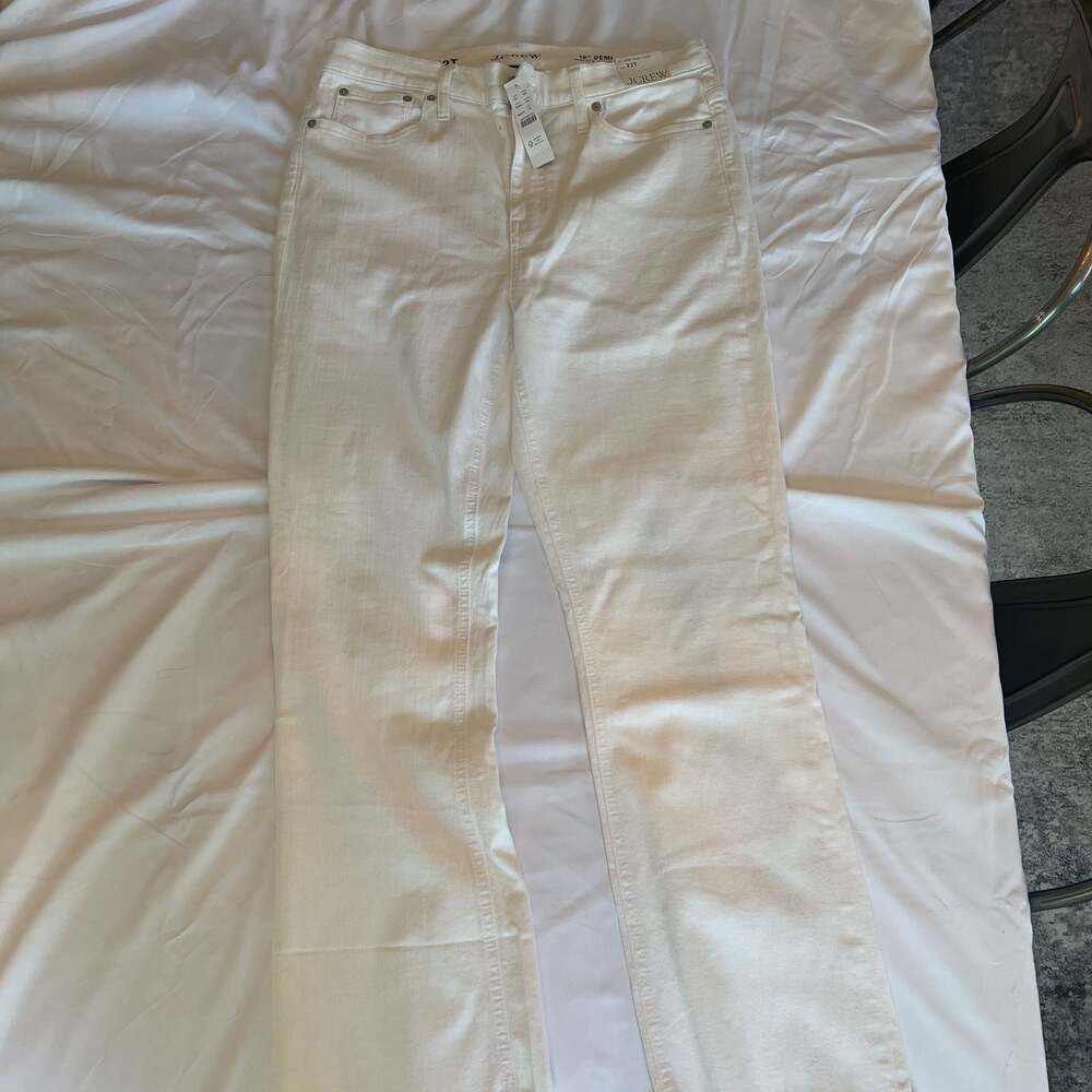 J.Crew Women's White Demi-Boot Crop Jeans